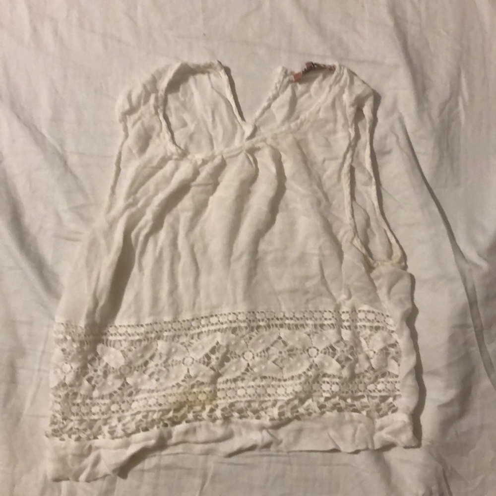 White flowy crop top with detailing